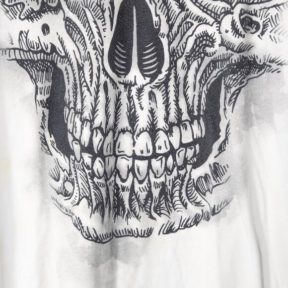 Way to Celebrate Skull Graphic T-Shirt Grunge Horrorcore Punk Streetwear White L - Picture 4 of 8